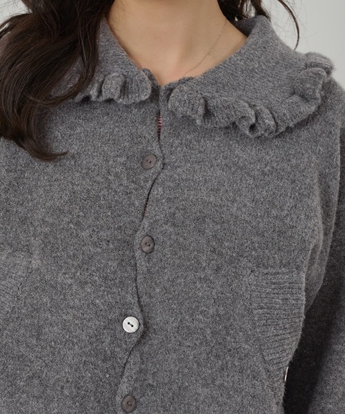MUHET（ミュエータ） カーディガン wave button frill knit cardigan