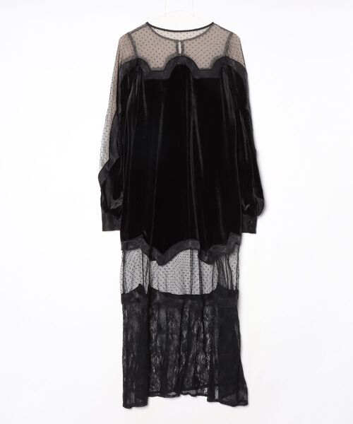 「AMIRI」 レース長袖ワンピース M ブラック レディース_画像2