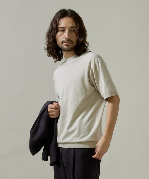 「URBAN RESEARCH DOORS」 半袖ニット MEDIUM アイボリー メンズ_画像4