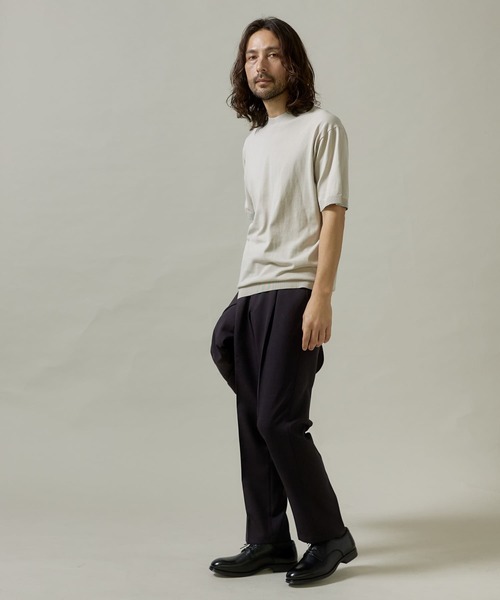 「URBAN RESEARCH DOORS」 半袖ニット MEDIUM アイボリー メンズ_画像7