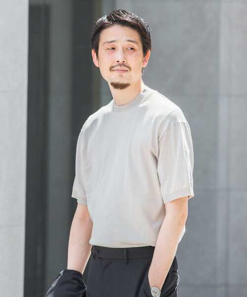「URBAN RESEARCH DOORS」 半袖ニット MEDIUM アイボリー メンズ_画像9