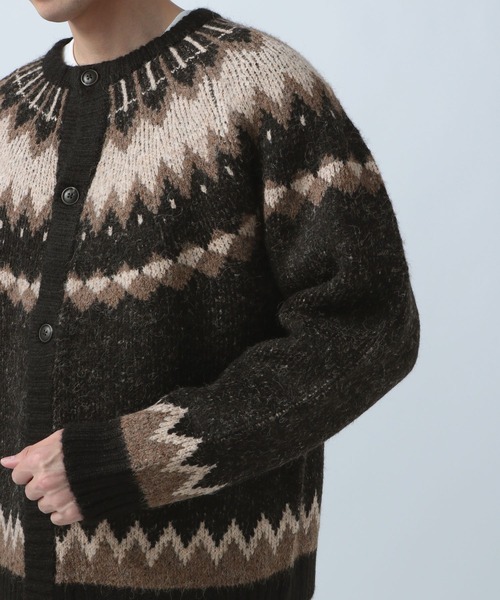 「BAYFLOW」 ニットカーディガン MEDIUM ブラック メンズ_画像6