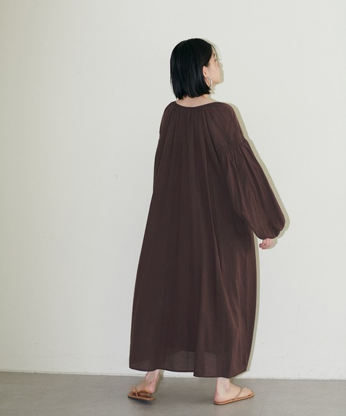 「LARUTA」 長袖ワンピース FREE オフホワイト レディース_画像5