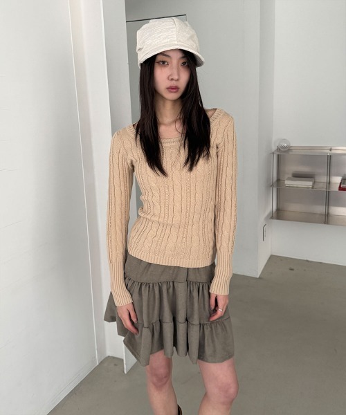 4INT. ニット セーター ケーブル 「秋冬 / 厚手アイテム」ベーシック