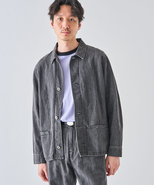 デニムジャケット gジャン SEYA.(セヤ) 別注 DOCK JACKET LINEN DENIM メンズ レディースの画像