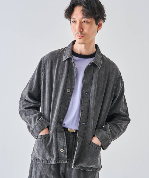 デニムジャケット gジャン SEYA.(セヤ) 別注 DOCK JACKET LINEN DENIM メンズ レディースの画像