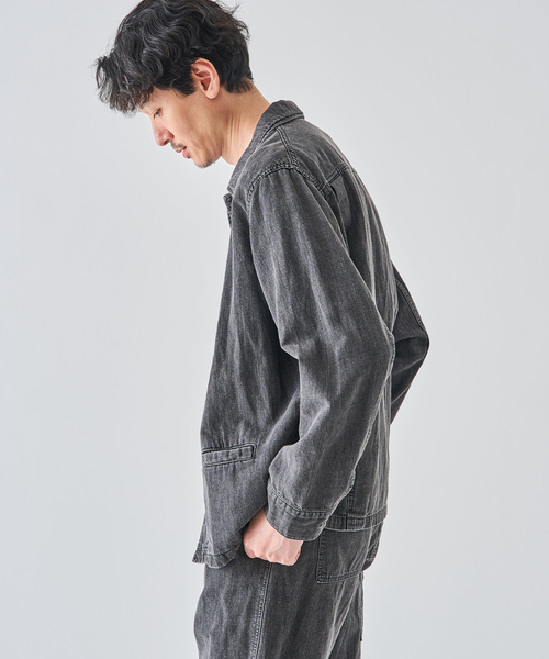 デニムジャケット gジャン SEYA.(セヤ) 別注 DOCK JACKET LINEN DENIM メンズ レディースの画像
