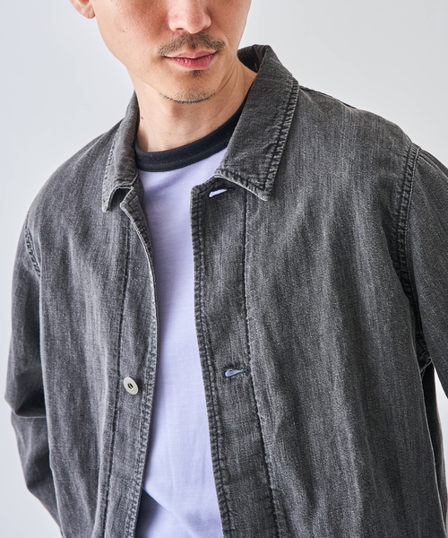 デニムジャケット gジャン SEYA.(セヤ) 別注 DOCK JACKET LINEN DENIM メンズ レディースの画像