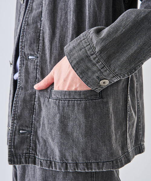 デニムジャケット gジャン SEYA.(セヤ) 別注 DOCK JACKET LINEN DENIM メンズ レディースの画像