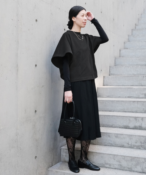 IENA (イエナ) ★★ ② 22070900501020 maisonハイゲージコットン デザインTシャツ レディース ブラック FREE IENA（イエナ） tシャツ Maison IENA 別注 Nell/ネル アシンメトリー