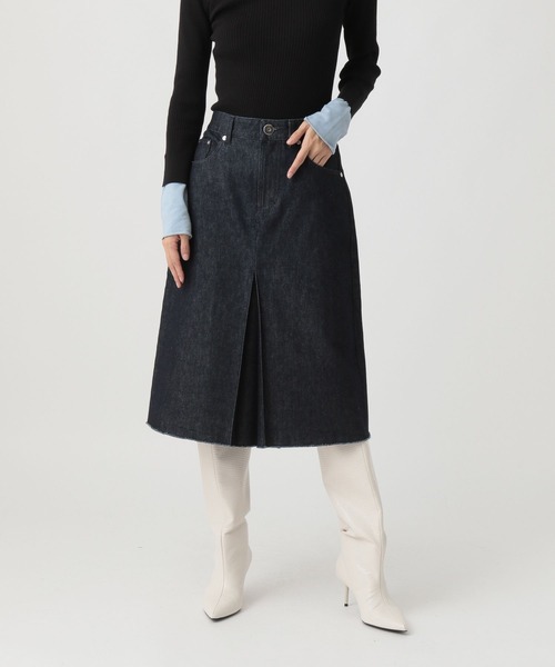 「STERNBERG」 デニムスカート LARGE ネイビー レディース