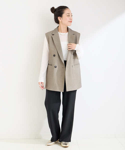 「B.C STOCK」 「Simplicite」イージーパンツ FREE ブラック レディース_画像2