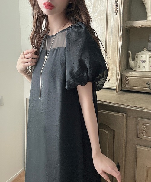 「Meiru」 半袖ワンピース MEDIUM ブラウン レディース_画像4