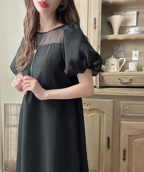 「Meiru」 半袖ワンピース MEDIUM ブラウン レディース_画像6