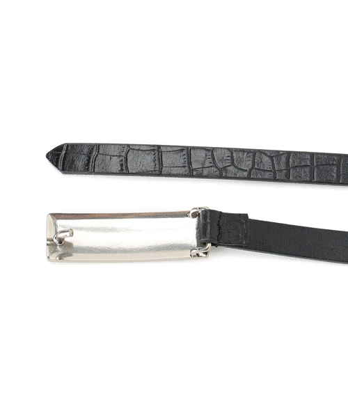 小物 Maison CANAU CROCO RECTANGLE L BELT MAISON CANAU（メゾンカナウ） ベルト Belt クロコ MCLB5B01