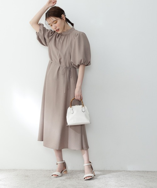 「N.(N. Natural Beauty Basic)」 半袖ワンピース MEDIUM カーキ レディース_画像2