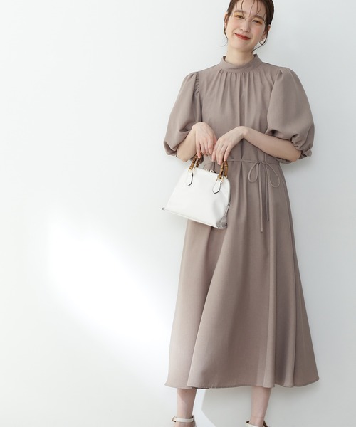 「N.(N. Natural Beauty Basic)」 半袖ワンピース MEDIUM カーキ レディース_画像4