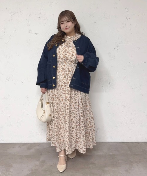 「Louiosy」 デニムジャケット 4L インディゴブルー レディース_画像5