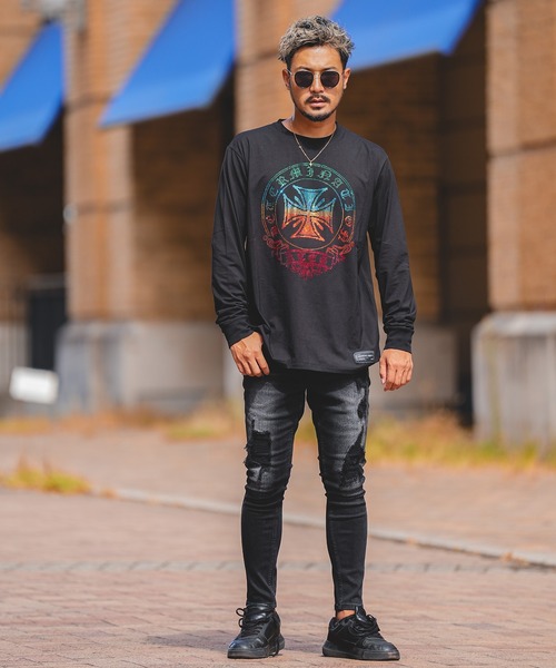 adamsJUGGLER（アダムスジャグラー） 長袖Tシャツ M ブラック メンズ