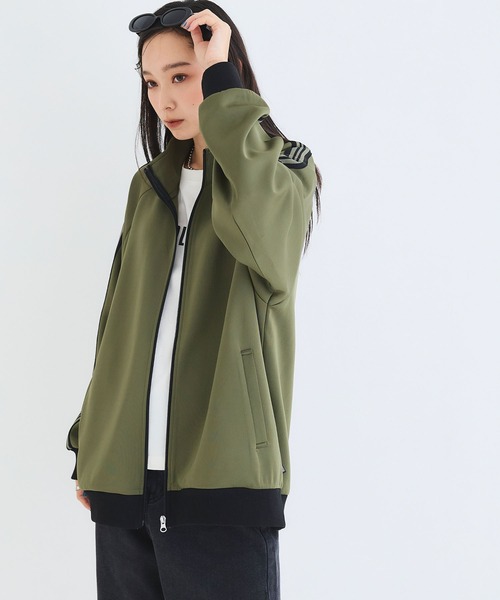 「KANGOL SPORT」 ジャージブルゾン L カーキ レディース_画像3