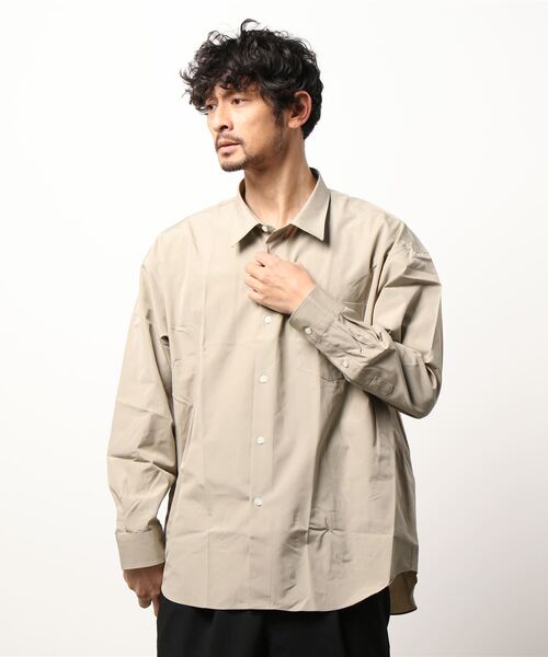 「THOMAS MASON」 長袖シャツ LARGE ベージュ メンズ_画像2