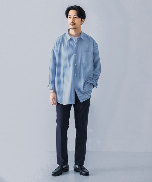 「THOMAS MASON」 長袖シャツ LARGE ベージュ メンズ_画像4