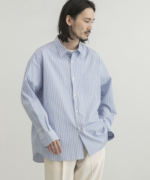 「THOMAS MASON」 長袖シャツ LARGE ベージュ メンズ_画像5