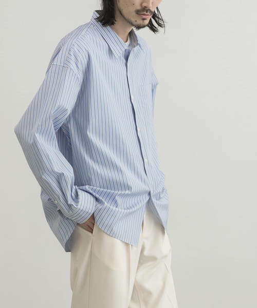 「THOMAS MASON」 長袖シャツ LARGE ベージュ メンズ_画像6