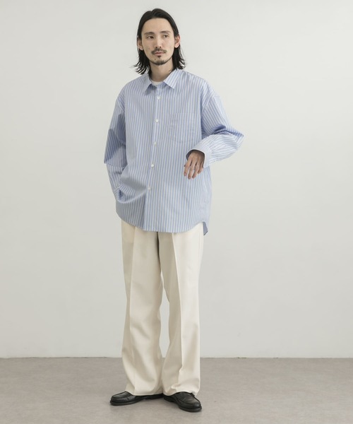 「THOMAS MASON」 長袖シャツ LARGE ベージュ メンズ_画像7
