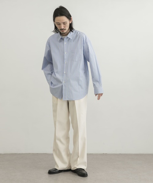 「THOMAS MASON」 長袖シャツ LARGE ベージュ メンズ_画像8