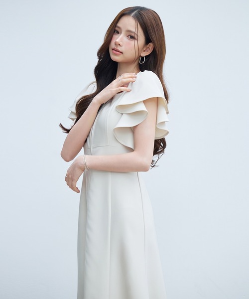 DRESS+（ドレスプラス） ワンピース フロントジップロングワンピース