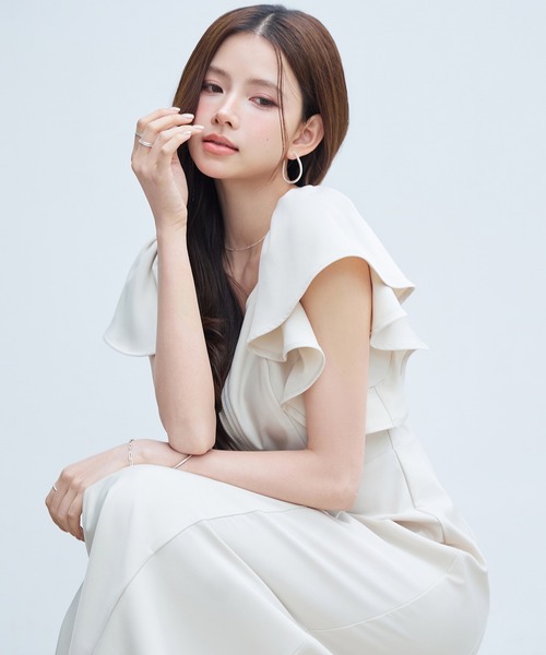 DRESS+（ドレスプラス） ワンピース フロントジップロングワンピース