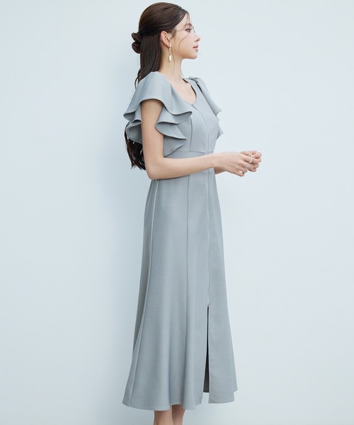 DRESS+（ドレスプラス） ワンピース 半袖 フロントジップロング