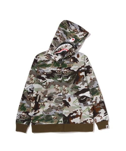 A BATHING APE（アベイシングエイプ） パーカー HYBRID CAMO SHARK ZIP