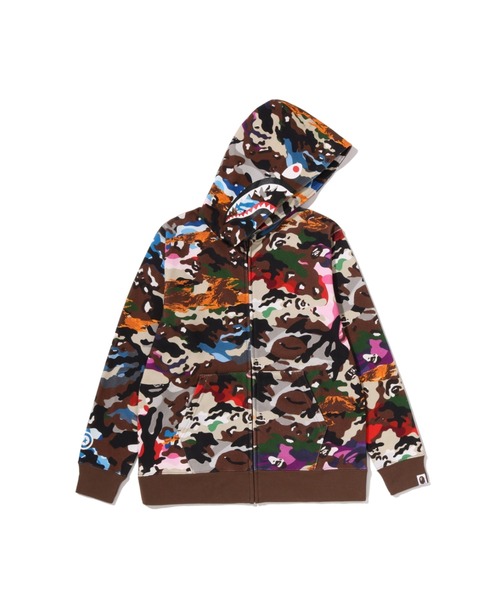 A BATHING APE（アベイシングエイプ） パーカー HYBRID CAMO SHARK ZIP