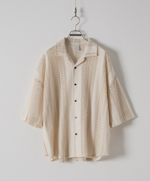 「Casper John」 半袖シャツ SMALL ベージュ メンズ_画像3