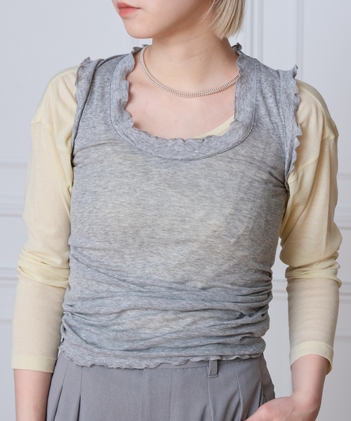 「IENA LA BOUCLE」 「seamless basic.」ノースリーブトップス FREE ブラック レディース_画像5