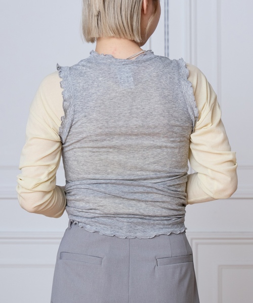 「IENA LA BOUCLE」 「seamless basic.」ノースリーブトップス FREE ブラック レディース_画像7