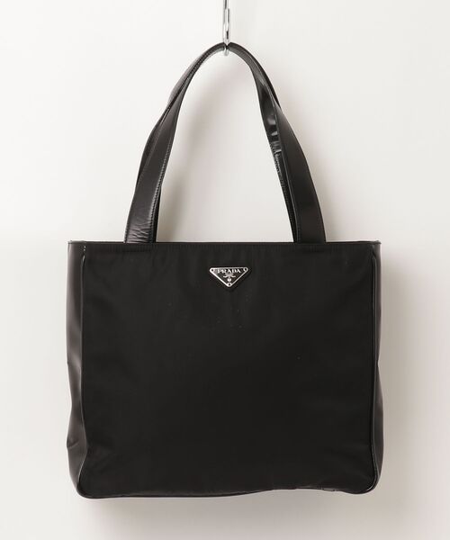 PRADA プラダ トートバッグ ナイロン 三角ロゴ 大容量 ブラック 黒 PRADA（プラダ） 三角ロゴ ナイロン トートバッグ - ブラック