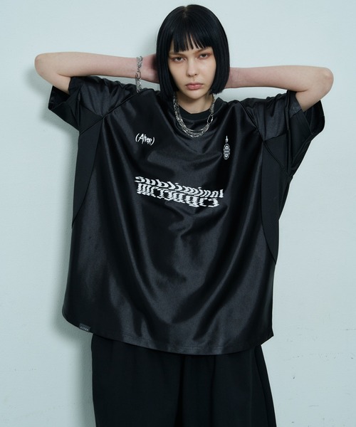 「AIVER」 半袖Tシャツ MEDIUM シルバー メンズ_画像4