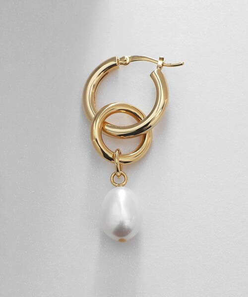 「COCOSHNIK」 パールゴールドピアス COCOSHNIK（ココシュニック） ピアス シルバー フープピアス パール