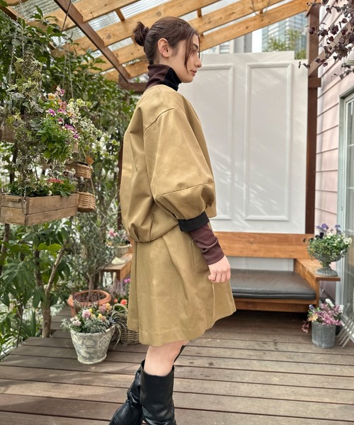 AVIE ブルゾン アウター ミリタリーチノブルゾン レディース