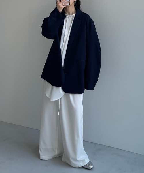 wee9s（ウィークス） ブラウス シャツ over size no collar mannish
