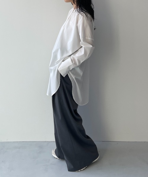 マルニ シャツ 2020SS ブラウス オーバーサイズ コットン ノーカラー wee9s（ウィークス） ブラウス シャツ over size no collar mannish