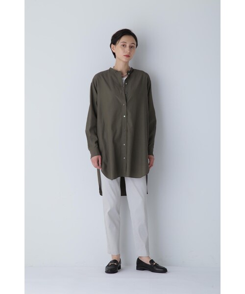 「human woman」 長袖シャツ SMALL ホワイト レディース human woman ブラウス シャツ ロングシャツ レディース