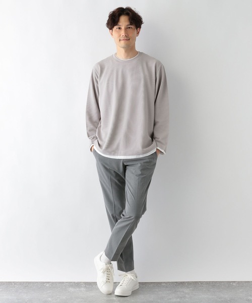 GLOBAL WORK tシャツ クルーネックレイヤード/長袖/704824