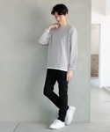 tシャツ クルーネックレイヤード/長袖/704...の詳細画像5