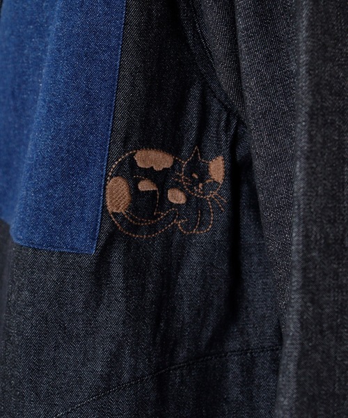 Emago（イマゴ） デニムジャケット gジャン あしあと刺繍デニム