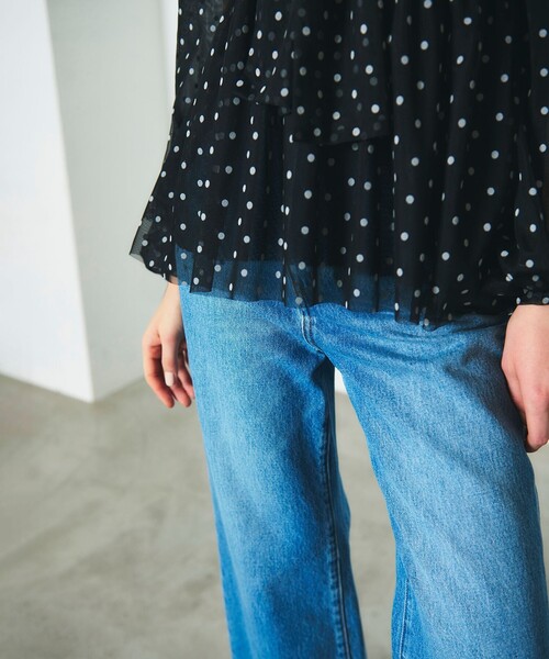 GRACE CONTINENTAL ブラウス シャツ ドットフロッキーチュール
