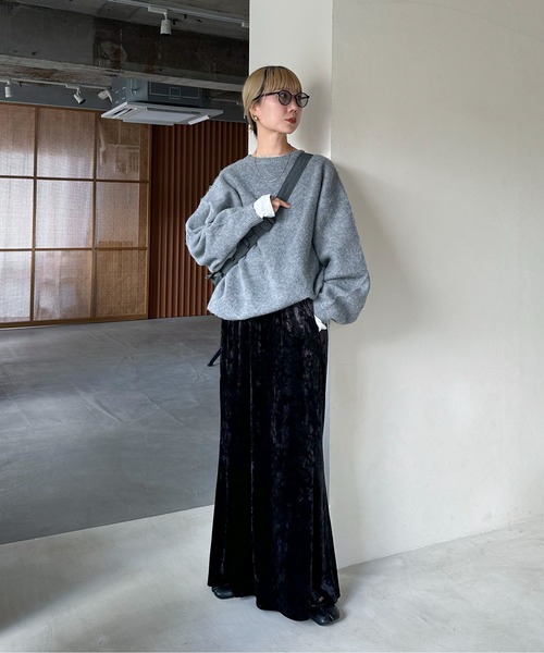 aere_ アエレ　ベロアスカート high-waist velours skirt -made in Japan - | aéré